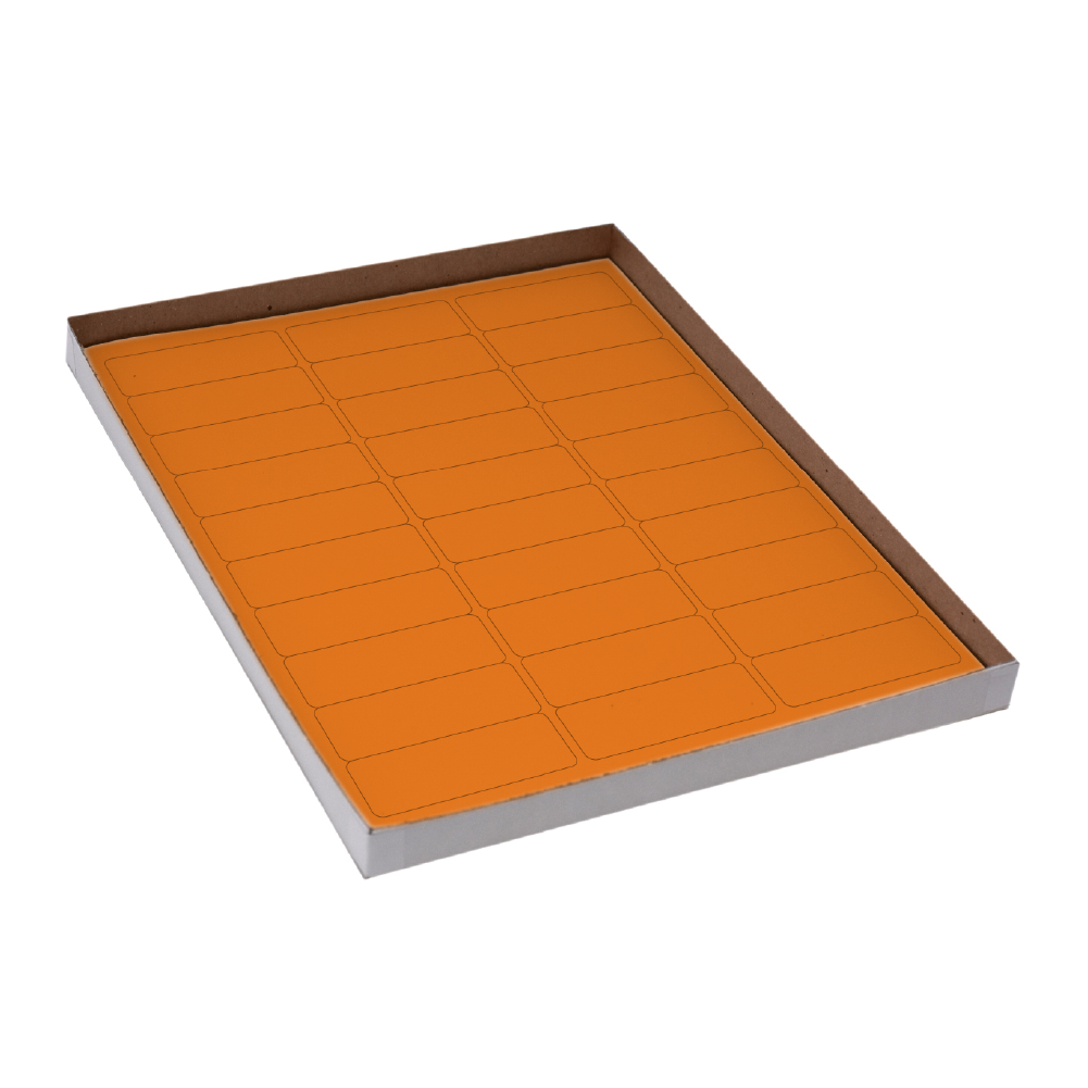 Globe Scientific Label Sheets, Cryo, 67x25mm, for Racks and Boxes, 20 Sheets, 30 Labels per Sheet, Orange Image